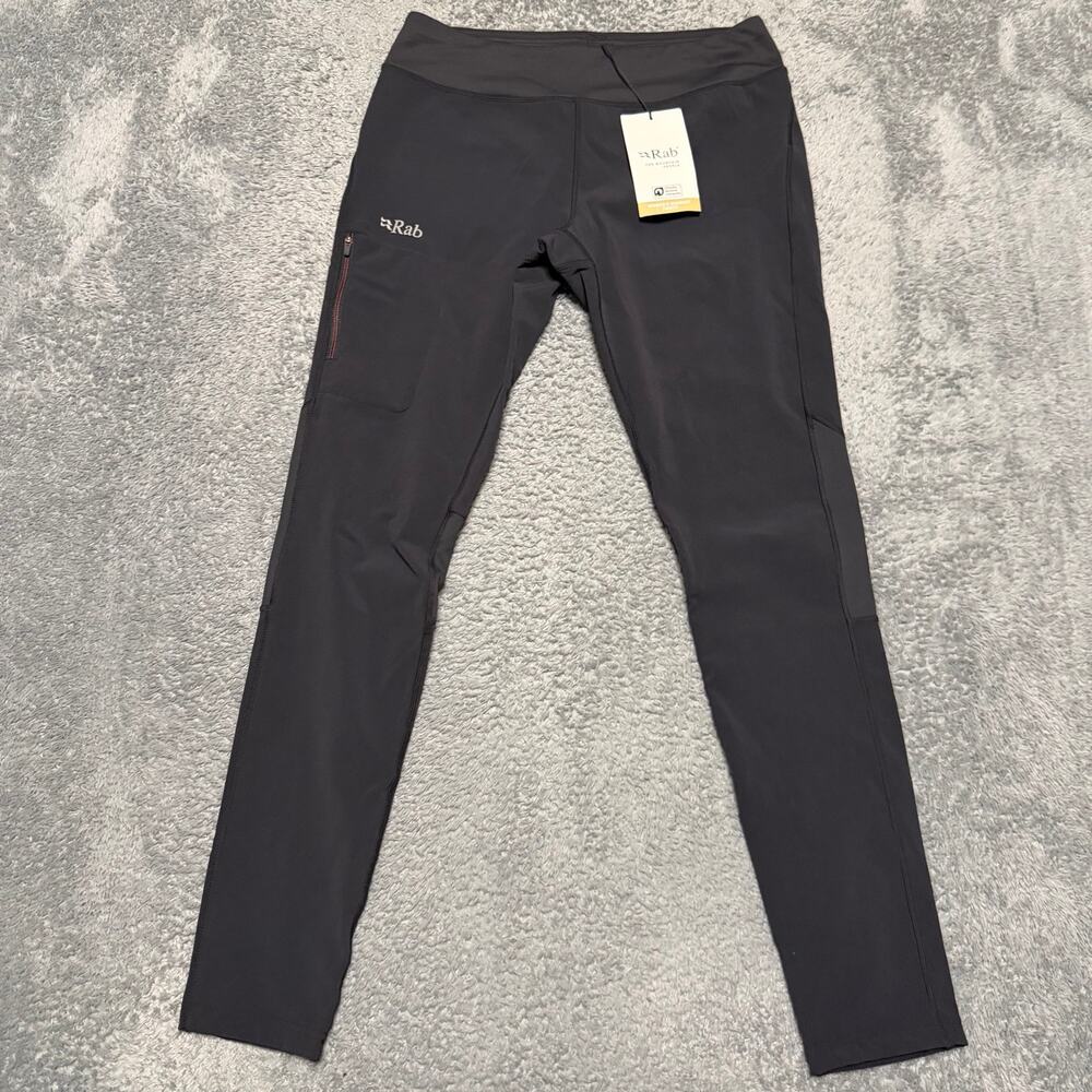 Rab Leggings Womens 12 Black Rhombic Tight Climbing Hiking Gym Activewear